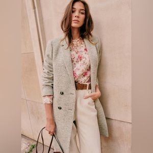 Sezane Johnson coat size 10 - gray virgin wool